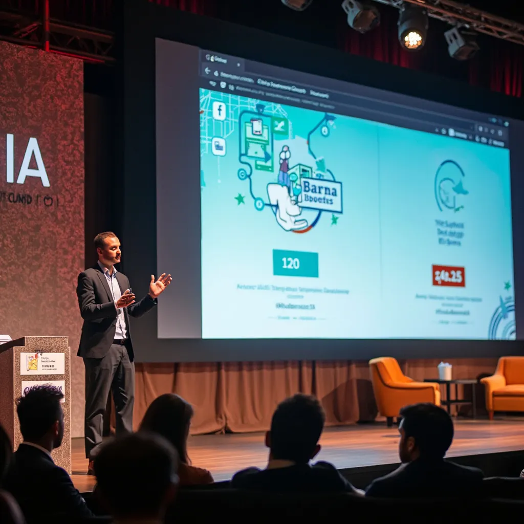 Participante a apresentar num evento FinTech
